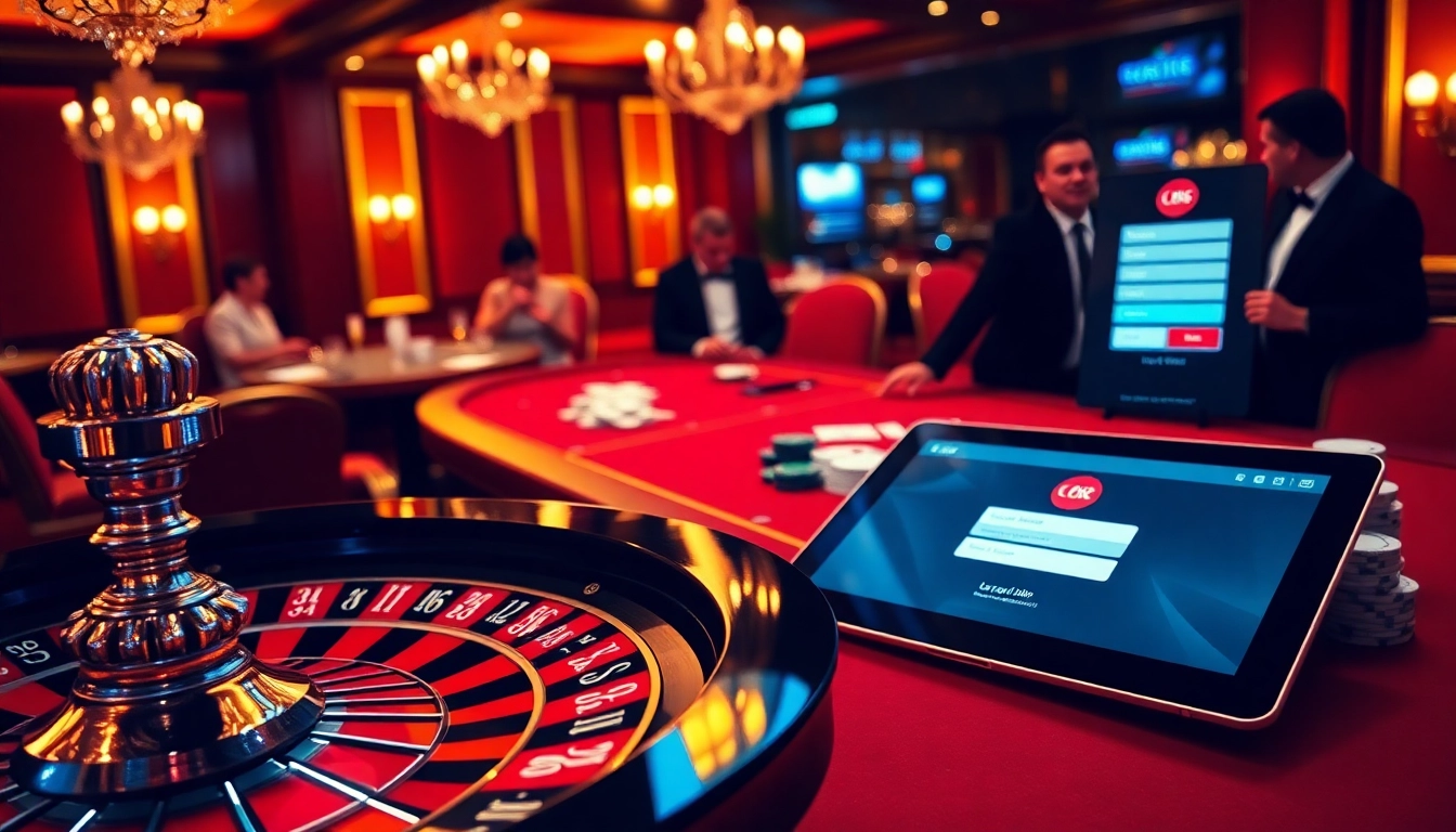 Engage in thrilling casino action with a vibrant login screen for online gaming