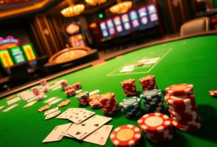 Experience the thrill of winning at 88vv with vibrant casino tables and colorful chips.