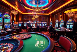 Experience thrilling gameplay with pen 4d at high-stakes slot machines in a luxurious casino setting.