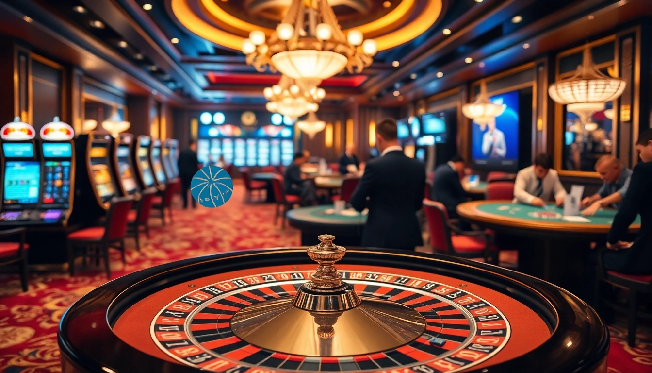 Experience thrilling gameplay at Bayvip with an exciting casino atmosphere, featuring roulette and poker games.