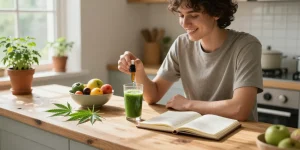 Properloud CBD tincture and hemp products in a serene morning wellness routine.