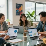 Team discussing 24/7 Clones strategies in a modern workspace